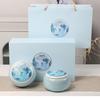 TIFONY Ceramic Tea Canisters, 2-Piece Set, Traditional Style, Sealed Lids, Red (Color: Red)(Blue) view 4