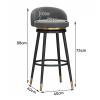 Set of 2 Velvet Swivel Counter Stools with Backrests view 3