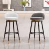 Set of 2 Velvet Swivel Counter Stools with Backrests view 4