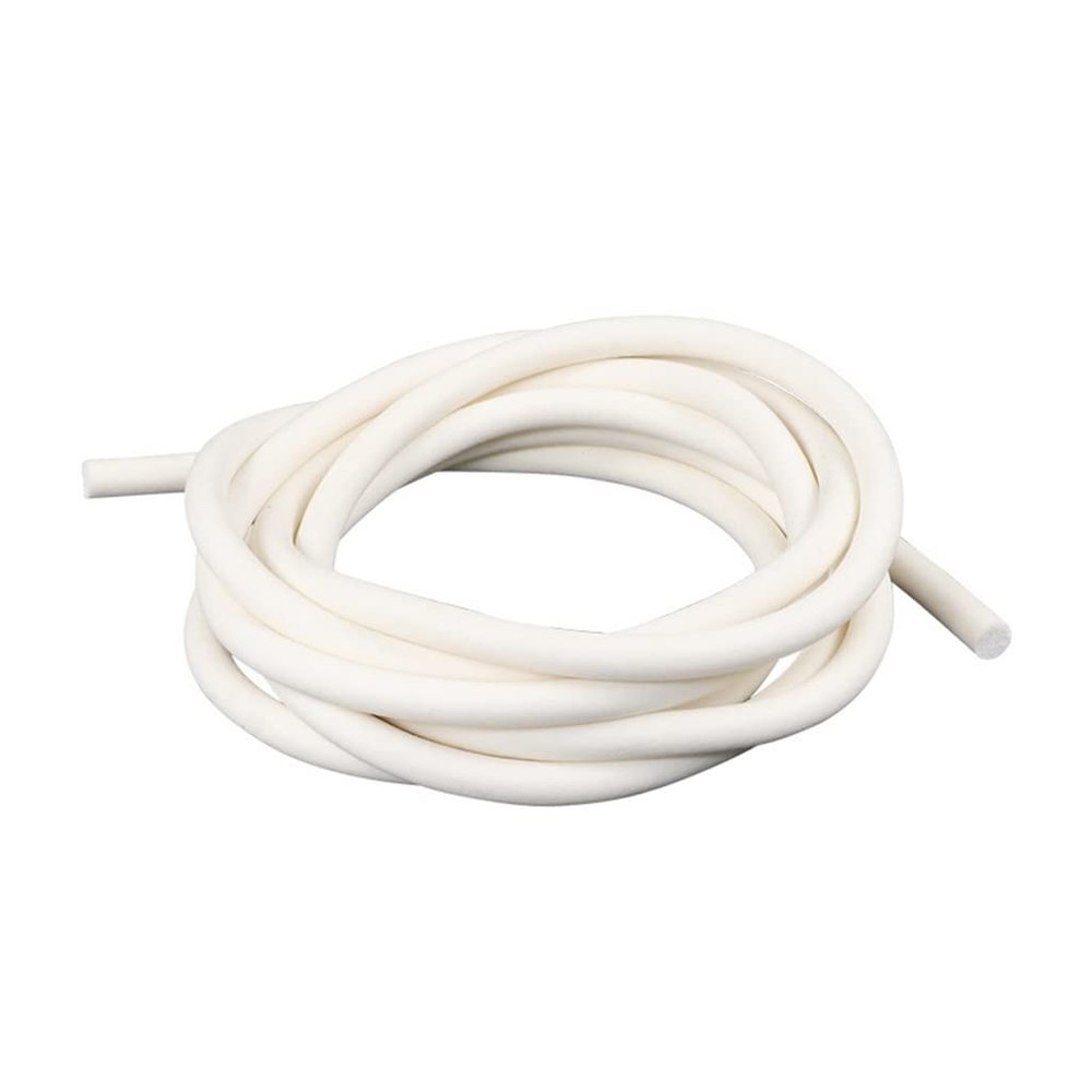 Silicone Sponge Cord, 1 m, White, Round, 8 mm