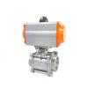 3" Stainless Steel Pneumatic Ball Valve, Female Thread, Double-Acting, 3-Piece view 1