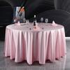 Lukery Round Washable Satin Tablecloth, Pink, 180 cm view 1