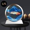 MYBSXKEOZ 3D Rotating Sand Art, 7.5-Inch, Blue Ocean, White Frame view 2