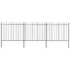 LAPOOH Garden Fence with Spear Points, Steel, 5.1 x 1.5 m, Black view 1