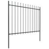 LAPOOH Garden Fence with Spear Points, Steel, 5.1 x 1.5 m, Black view 2