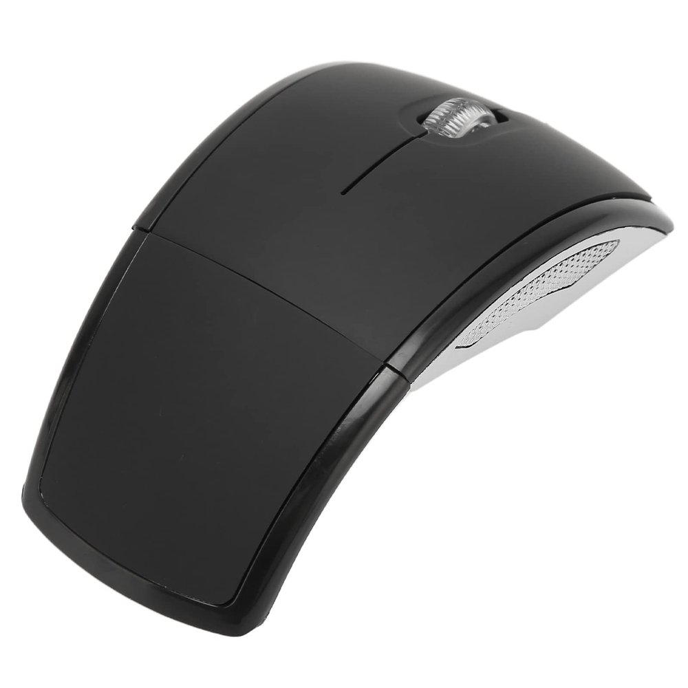Tbest Wireless Arc Mouse, 2.4G, Foldable, 1600i, Matte Black