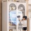 Kitchen Cabinet Organizer, Narrow Countertop Shelf with Glass Doors, Adjustable Shelves, for Spices, Pots and Pans (Black, 101.5 x 44 x 127.5 cm) view 4
