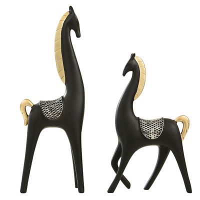 Modern Bookshelf Statue, Abstract Horse Sculpture