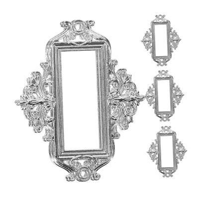 Vintage Zinc Alloy Label Frames, 5 Pieces, for Cabinets