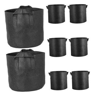 KONTONTY 8-Pack 3-Gallon Black Potato Grow Bags with Handles