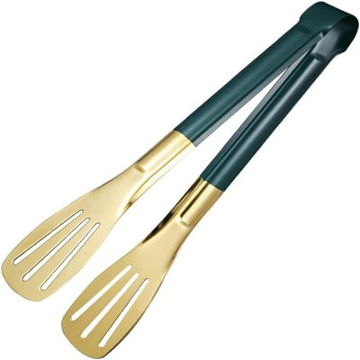 EQQHJL Silicon Metal Manganese Cooking and Grill Tongs