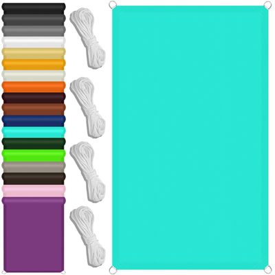 Rectangular Sun Shade Sail 4.5 x 8 m, 95% UV Protection, Sky Blue