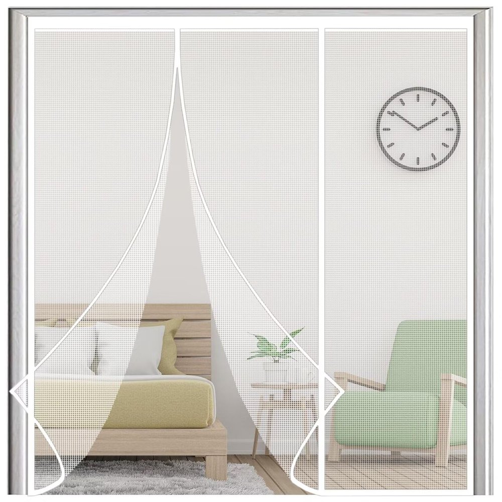 Magnetic Mosquito Net Door Curtain, 230 x 235 cm, White