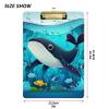 Blue Small Fish Clipboards, Flat A4/Letter-Size Clipboards, 31.8 x 22.9 cm, Silver Clip view 3