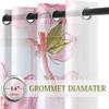 Odot Sheer Voile Curtains with Plum Blossom Print, Grommet Top, 2-Piece Set, 132 x 213 cm view 3
