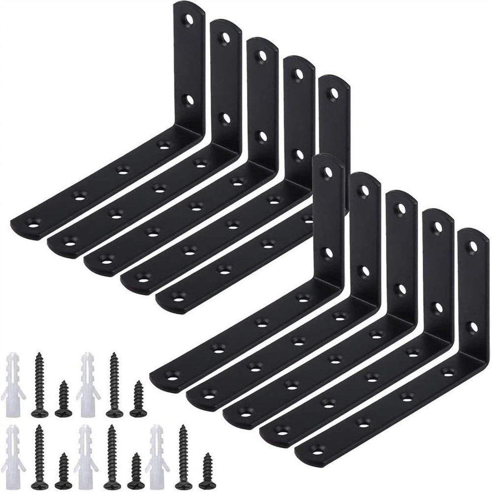 Right-Angle Corner Brackets for Wood, 4 Pieces (Size: 10 Pieces)