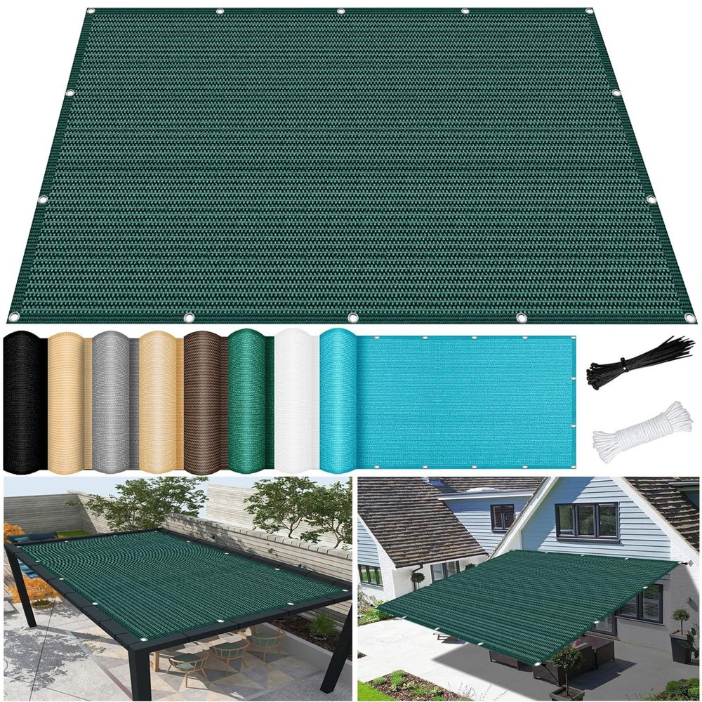 Rectangular Shade Sail 2.7 x 5 m, UV-Resistant, Windproof, Dark Green