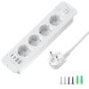 4-Outlet Retractable Desk Power Outlet with Switch, White view 1