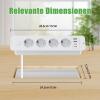 4-Outlet Retractable Desk Power Outlet with Switch, White view 4