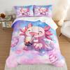 HOSIMA Pink Rainbow Axolotl Milk Tea 3-Piece Full-Size Bedding Set view 2