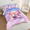 HOSIMA Pink Rainbow Axolotl Milk Tea 3-Piece Full-Size Bedding Set view 3