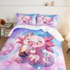 HOSIMA Pink Rainbow Axolotl Milk Tea 3-Piece Full-Size Bedding Set view 4