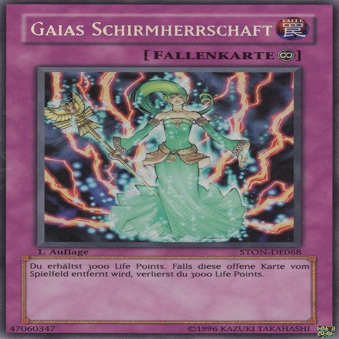 STON-DE068 - Gaia's Blessing - Secret Rare - German - Strike of Neos - with LMS Trading Field Center Card