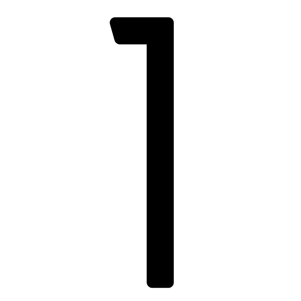 House Number "1" – 245 mm, Black Stainless Steel