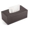 Aqxyedc PU Leather Tissue Box Cover for Home, Office or Car, Brown view 1