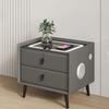 Smart Charging Nightstand with 3 Drawers, USB Ports and 3-Color LED Light, Pink view 1