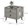 Smart Charging Nightstand with 3 Drawers, USB Ports and 3-Color LED Light, Pink view 3