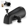 Matte Black Metal Tub Spout with Diverter, Fits 1/2-Inch or 3/4-Inch IPS view 1