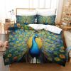 ZHUICHENG Peacock 3-Piece Bedding Set, 3D-Printed Microfiber Duvet Cover with Zipper view 3
