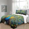 ZHUICHENG Peacock 3-Piece Bedding Set, 3D-Printed Microfiber Duvet Cover with Zipper view 4