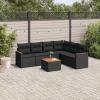 Homgoday Outdoor Sofa Set, Corner Sofa, Black PE Rattan, 62 x 62 x 69 cm - UV-Resistant and Waterproof, Model 3226006 view 1