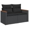 Homgoday Outdoor Sofa Set, Corner Sofa, Black PE Rattan, 62 x 62 x 69 cm - UV-Resistant and Waterproof, Model 3226006 view 3