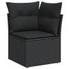 Homgoday Outdoor Sofa Set, Corner Sofa, Black PE Rattan, 62 x 62 x 69 cm - UV-Resistant and Waterproof, Model 3226006 view 4