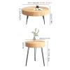 VALCLA Round Wooden Side Table, Small Coffee Table for Living Room, Bedroom, Sofa or Balcony (B) view 2