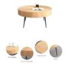 VALCLA Round Wooden Side Table, Small Coffee Table for Living Room, Bedroom, Sofa or Balcony (B) view 3