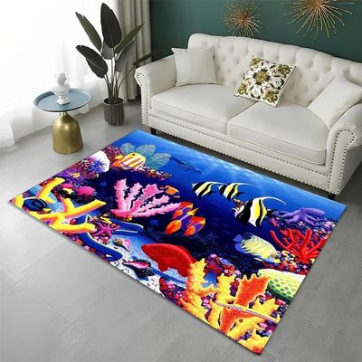 SHELOG Marine Fish and Coral Area Rug, Modern Art, Non-Slip