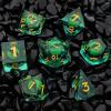 ORUZA 7-Piece Dragon Eye Polyhedral Resin Dice Set for D&D and RPGs view 1