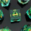 ORUZA 7-Piece Dragon Eye Polyhedral Resin Dice Set for D&D and RPGs view 2