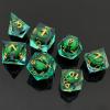 ORUZA 7-Piece Dragon Eye Polyhedral Resin Dice Set for D&D and RPGs view 3