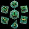 ORUZA 7-Piece Dragon Eye Polyhedral Resin Dice Set for D&D and RPGs view 4
