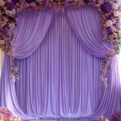4.6 x 3 m Lavender Backdrop Curtains for Weddings, Wrinkle-Free Polyester Photography Backdrop