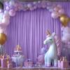 4.6 x 3 m Lavender Backdrop Curtains for Weddings, Wrinkle-Free Polyester Photography Backdrop view 3