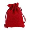 10-Pack Linen-Look Drawstring Gift Bags, Burgundy, 9 x 12 cm view 1