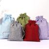 10-Pack Linen-Look Drawstring Gift Bags, Burgundy, 9 x 12 cm view 2