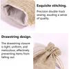 10-Pack Linen-Look Drawstring Gift Bags, Burgundy, 9 x 12 cm view 3