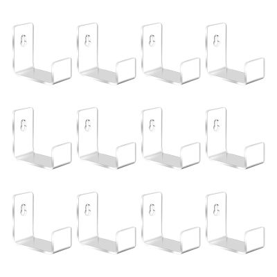 YOUKOLO Wall-Mounted Acrylic Vinyl Record Holders, Clear Display Shelves, 12-Pack